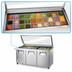 Thumbnail image #4 for True Refrigerated Mega Top Sandwich/Salad Prep Table with Flat Glass Lid, 72-Inch, 3 Solid Doors, 30-Pan Capacity