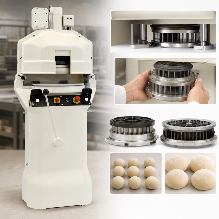 Product image #4 for Erika Record EASY 4/41 RH Semi-Automatic Dough Divider/Rounder, 30-Part, 1.4-4.3 oz