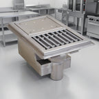 Thumbnail image #3 for Eagle Group ASWTFT-1260-SG Anti-Splash Water Tempering Floor Drain Trough, 60"W x 12"D, 14 Gauge 304 Stainless Steel, Subway Grating