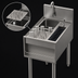 Thumbnail image #4 for Tobin Ellis Signature 18-Inch Freestanding Single-Bowl Underbar Utility Sink with Glass Rinser and Tool Caddy