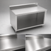 Thumbnail image #4 for Stainless Steel Underbar Work Table with Open Front Cabinet Base, 60 x 24 Inches, 5 Inch Backsplash
