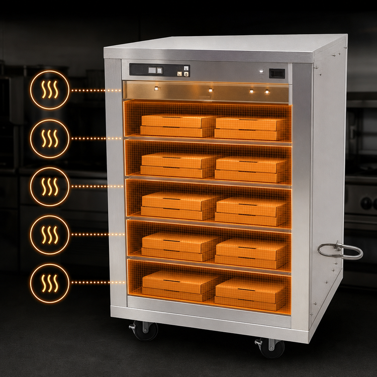 Product image #4 for Carter-Hoffmann DF1818-5 Heated Doorless Pass-Through Half-Height Pizza Box Holding Cabinet, 5-Shelf