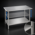 Thumbnail image #4 for Advance Tabco 144-Inch x 36-Inch Flat Top Stainless Steel Work Table with Undershelf