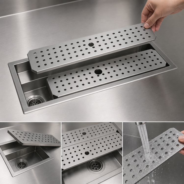 Product image #4 for Glastender Drop-In Stainless Steel Drain Pan, 18 x 36 Inches