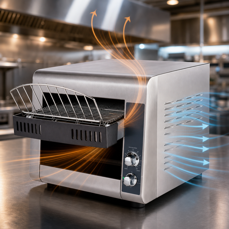 Product image #5 for Holman QCS1-350 Compact Horizontal Conveyor Toaster, 1-1/2 Inch Opening, 350 Slices/Hour, 120V