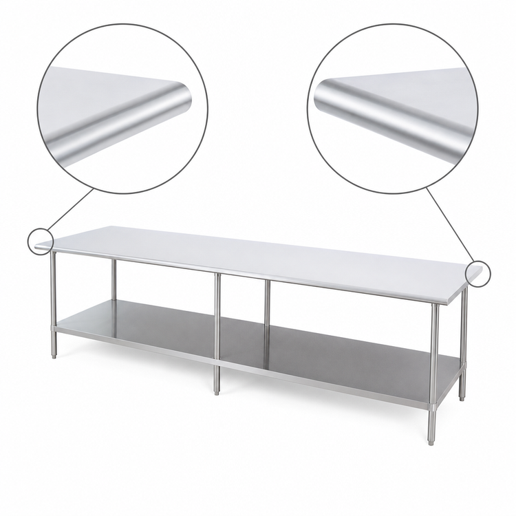 Product image #4 for 84-Inch Stainless Steel Work Table with Adjustable Undershelf, 30-Inch Deep