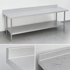 Thumbnail image #4 for Duke Manufacturing 316S-36144-2R 144-Inch 16-Gauge 300 Series Stainless Steel Work Table with 1-1/8-Inch Riser and Undershelf