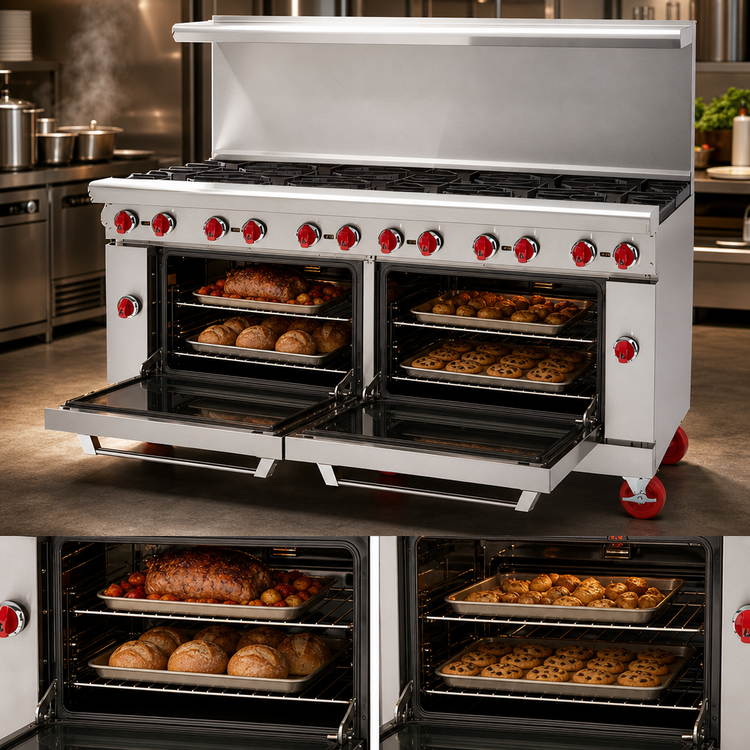 Product image #4 for American Range 72-Inch Commercial Gas Restaurant Range with 72-Inch Griddle and Two 26-1/2-Inch Standard Ovens