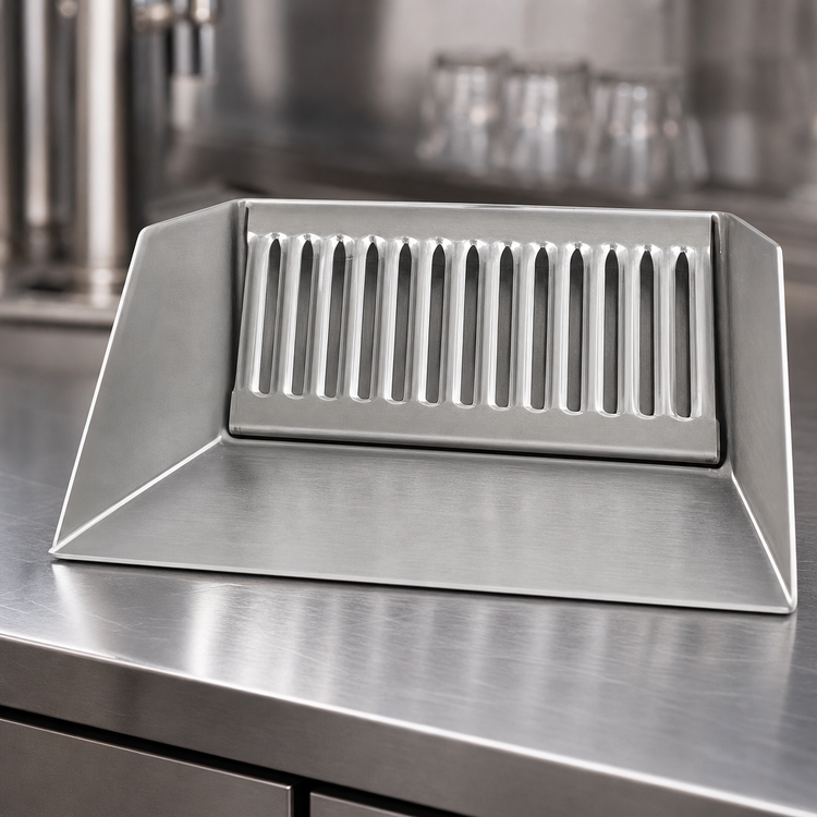 Product image #4 for Micro Matic Surface-Mount Stainless Steel Drip Tray Trough with 1/2 Inch Drain, 9 Inch W x 6-1/2 Inch D