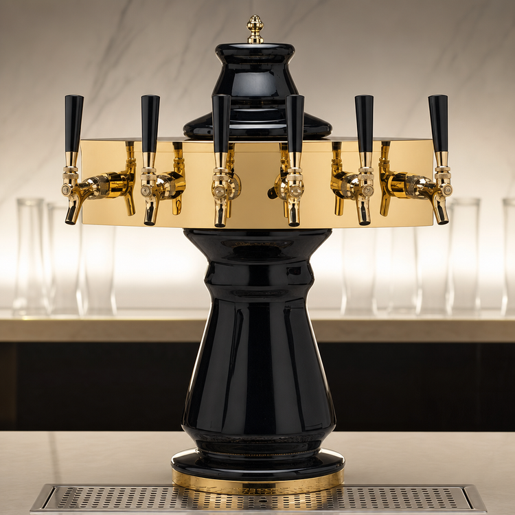 Product image #4 for Vienna Countertop Glycol-Cooled 6-Faucet Draft Beer Tower with Ceramic Column