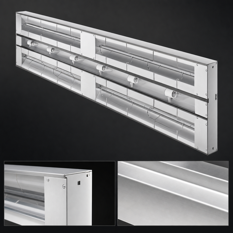 Product image #4 for Hatco Glo-Ray® 66-Inch Lighted Dual Infrared Strip Heater with 6-Inch Spacer (GRAML-66D6)