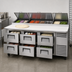 Thumbnail image #4 for True 93.5-Inch 3-Section Pizza Prep Table with 6 Drawers and Self-Contained Refrigeration