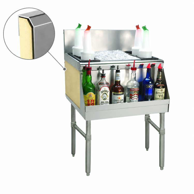 Product image #4 for Advance Tabco Prestige Supreme Stainless Steel Bar Ice Bin / Ice Chest, 80 lb Capacity, Without Cold Plate