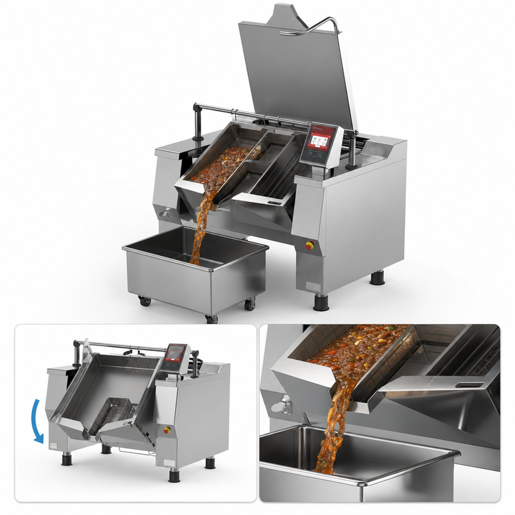 Product image #4 for Betterpan UDBRG038CV1 38 Gallon Gas Tilting Skillet Braising Pan with Touch Screen Controls