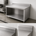 Thumbnail image #4 for John Boos 36-Inch x 24-Inch 14-Gauge Stainless Steel Work Table with Open Front Cabinet Base and 5-Inch Backsplash