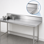 Thumbnail image #4 for Advance Tabco 108-Inch x 24-Inch 14-Gauge 304 Stainless Steel Work Table with 5-Inch Backsplash