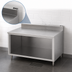 Thumbnail image #4 for John Boos 36 Inch x 30 Inch 16 Gauge Stainless Steel Work Table with Open Front Cabinet Base and 5 Inch Backsplash