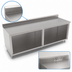 Thumbnail image #4 for John Boos 144-Inch Stainless Steel Work Table with Open Front Cabinet Base and 5-Inch Backsplash
