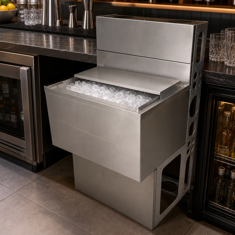 Product image #4 for BK Resources Underbar Ice Bin with 8-Circuit Cold Plate, 80 lb Capacity
