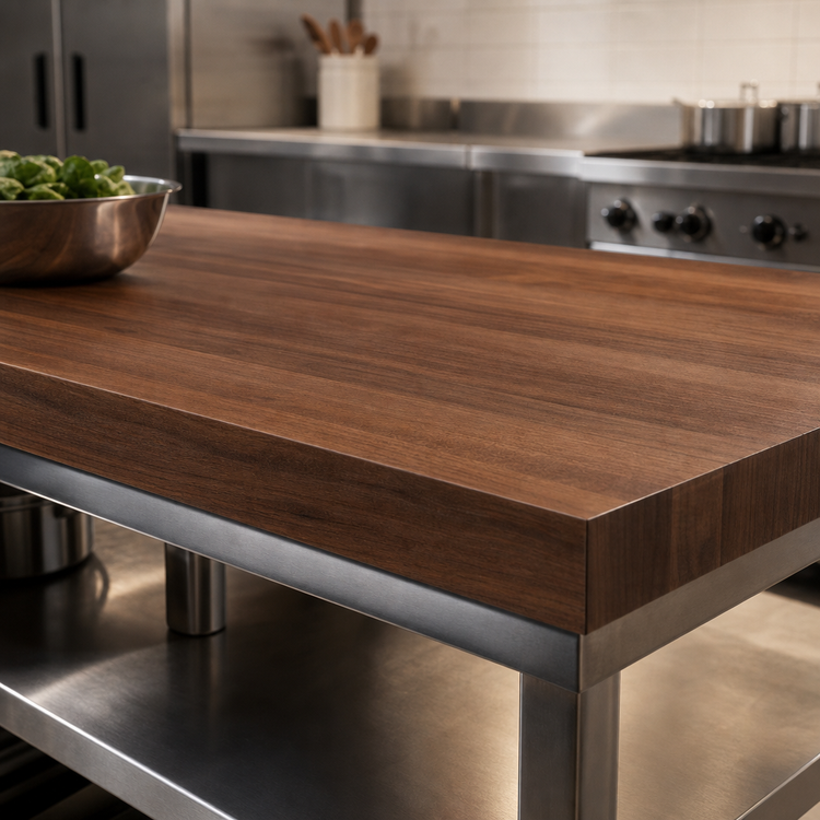 Product image #4 for John Boos Boos Block 48" x 38" x 3" American Black Walnut Edge Grain Kitchen Countertop with Penetrating Oil Finish