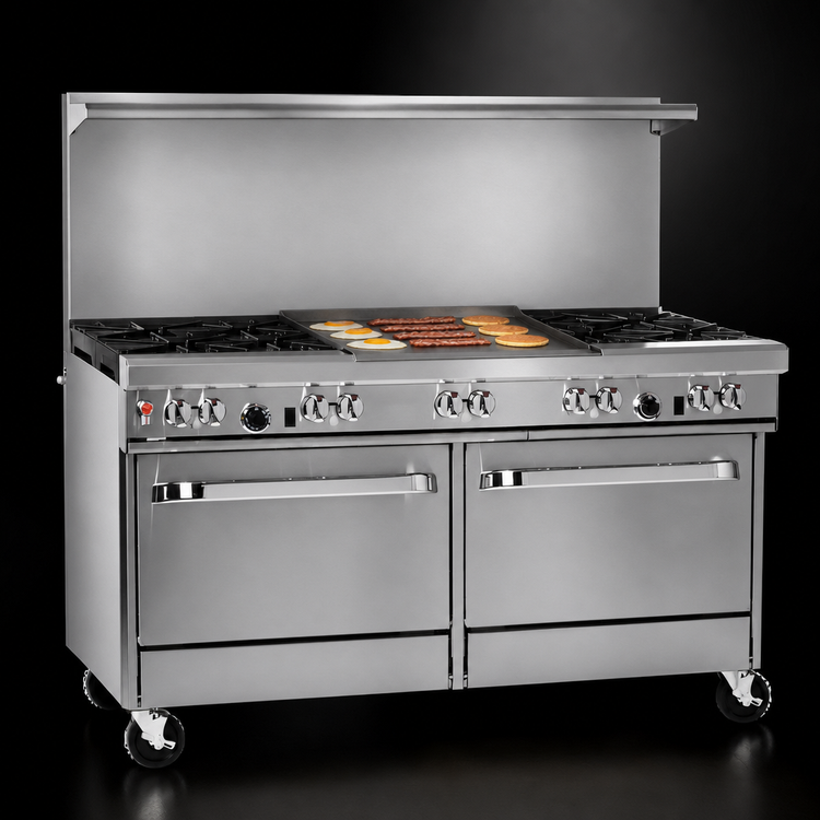 Product image #4 for Southbend Ultimate 60-Inch Gas Restaurant Range with 4 Open Burners, 36-Inch Griddle, and 2 Standard Ovens