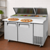 Thumbnail image #4 for Turbo Air Super Deluxe Two-Section Pizza Prep Table, 67-1/8 in. W, 20 Cu. Ft., Stainless Steel, Self-Contained Side-Mount Refrigeration
