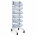 Thumbnail image #4 for Quantum Mobile Single-Sided Partition Wall Starter Unit with 7 Baskets and 8 Dividers, 18 x 26 x 74 Inches, White/Chrome Finish