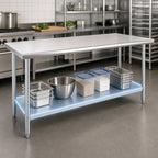Thumbnail image #4 for Duke Manufacturing 316-3084 84 x 30-Inch Stainless Steel Work Table with Galvanized Undershelf and Posts