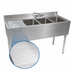 Thumbnail image #4 for BK Resources Slim-Line 48-Inch Three-Compartment Left Drainboard Underbar Sink