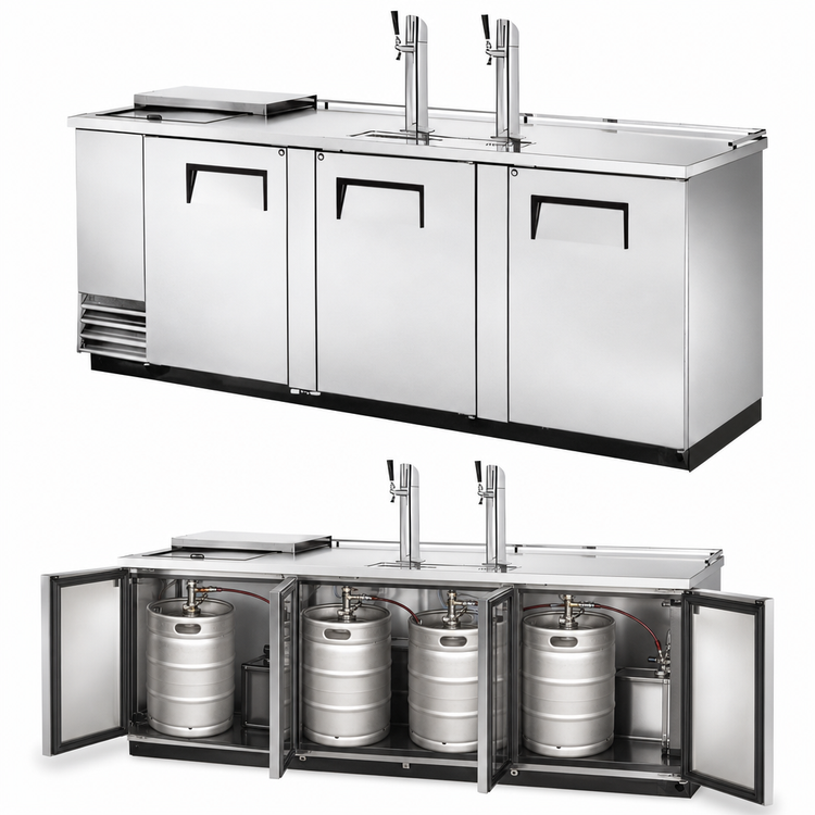 Product image #4 for True Club Top 4 Half-Barrel Draft Beer Cooler with 2 Beer Columns