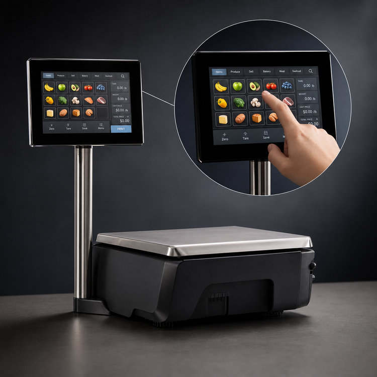 Product image #4 for Hobart Weigh/Wrap GTS-7EDA Commercial Scale/Printer with 7" Elevated Customer Display