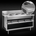 Thumbnail image #4 for La Rosa 86-Inch Electric Hot Food Table with (6) 12 in. x 20 in. Wet/Dry Wells, Open Cabinet Base and Faucet
