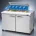 Thumbnail image #5 for Turbo Air PRO Series 48-1/4 Inch Two-Section Sandwich/Salad Prep Table Work Station, 15 Cu. Ft., 8-Pan, Rear-Mounted Self-Contained Compressor