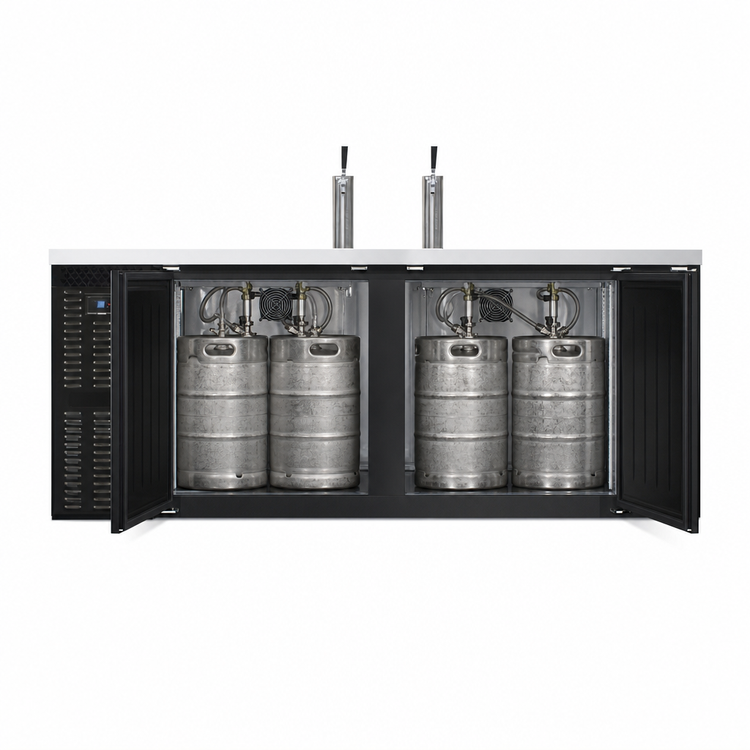 Product image #4 for Continental Refrigerator KC90SN 90" Black Enamel Two-Column Shallow Depth Keg Cooler