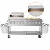 Thumbnail image #4 for KoolMore 36-Inch Commercial Outdoor Propane Grill and Pizza Oven Combo, 10-Burner Mobile Stainless Steel Charbroiler