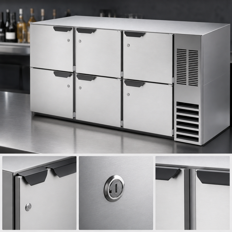 Product image #4 for Beverage-Air 72-Inch Three-Section Pass-Thru Back Bar Refrigerator with Solid Doors