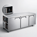 Thumbnail image #4 for Hurakan by Equip.me 72-Inch 3-Door Undercounter Refrigerator, 15.5 Cu. Ft., Solid Doors