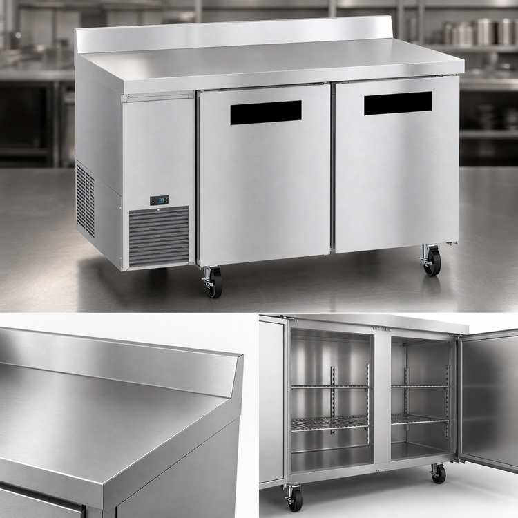 Product image #4 for Hoshizaki Steelheart 60-Inch Two-Section Worktop Refrigerator with 2 Solid Doors