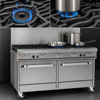Thumbnail image #4 for Southbend (Middleby) Ultimate 4602DD-7R 60-Inch Gas Restaurant Range with 8 Open Burners, 2 Standard Ovens and Stainless Steel Finish