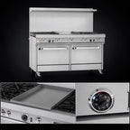 Thumbnail image #4 for Southbend (Middleby) Ultimate 4603DC-2T 60-Inch Gas Restaurant Range with 6 Burners, 24-Inch Thermostatic Griddle, Single Oven & Cabinet Base