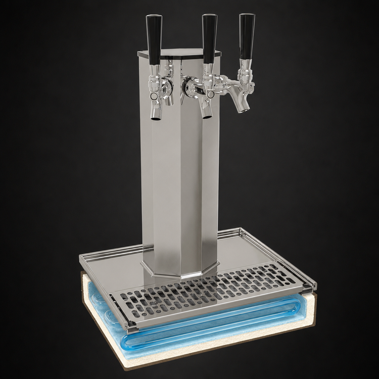 Product image #4 for Glastender Three-Faucet Countertop Glycol-Cooled Column Draft Dispensing Tower
