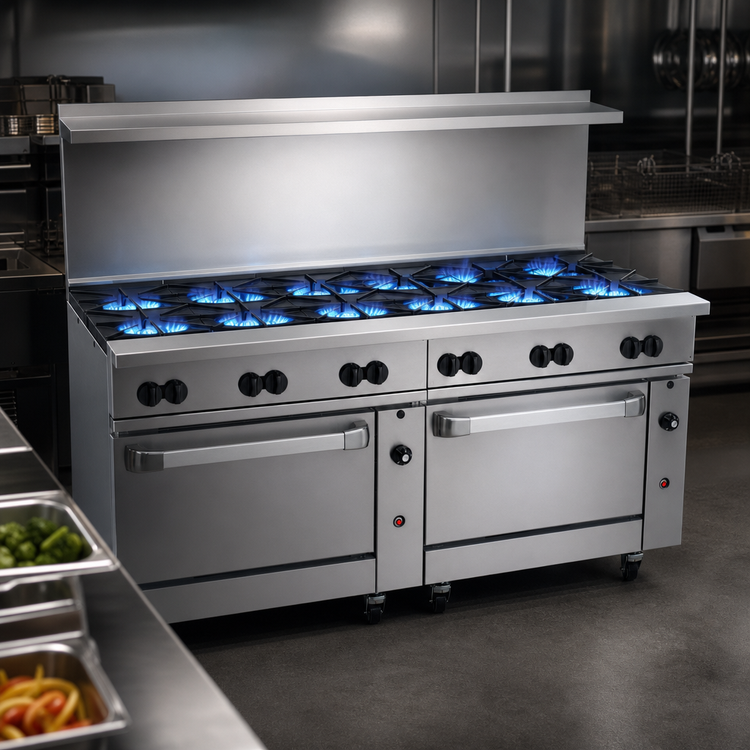 Product image #4 for Vulcan Endurance 72-Inch Gas Restaurant Range with 12 Open Burners, Standard Oven and Convection Oven