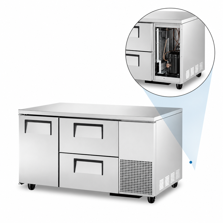Product image #4 for True 60-Inch Deep Undercounter Refrigerator with 1 Door and 2 Drawers