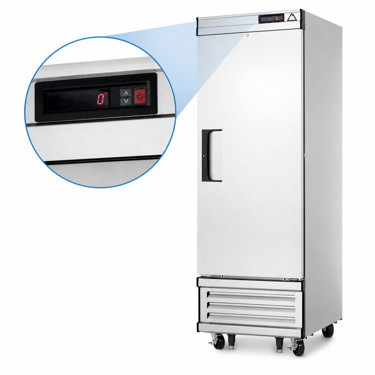 Product image #4 for Everest Refrigeration EBWF1 One-Section Reach-In Freezer, 23 Cu. Ft., Bottom-Mounted Self-Contained, Stainless Steel
