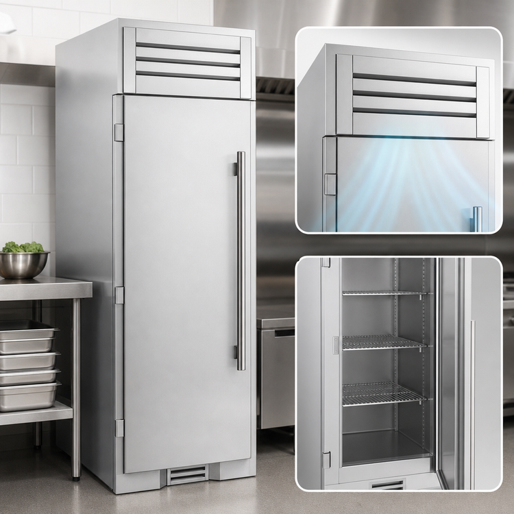 Product image #4 for True Residential 24-Inch One-Section Upright Reach-In Refrigerator with Solid Hinged Door, Stainless Steel, Self-Contained, 115V