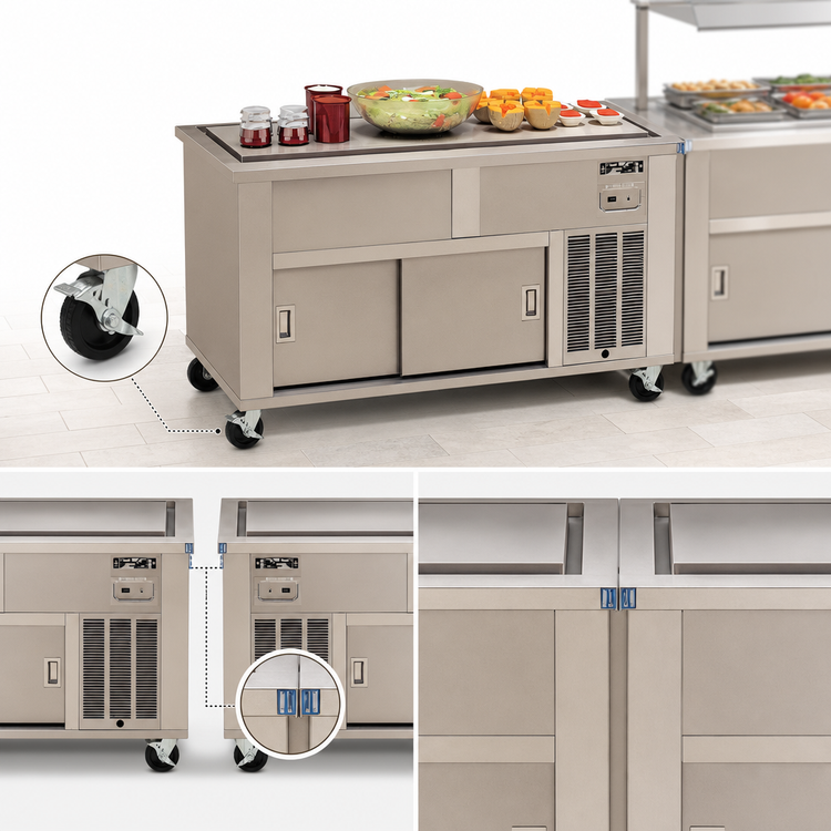 Product image #4 for DineXpress DXP6FT 6-Pan Frost Top Mobile Serving Counter