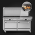 Thumbnail image #4 for Ultimate 60-Inch Commercial Gas Restaurant Range with 6 Open Burners, 24-Inch Griddle, and 2 Standard Ovens
