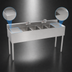 Thumbnail image #4 for Krowne Silver Series Four-Compartment Underbar Sink with Dual Drainboards, 72-Inch Wide