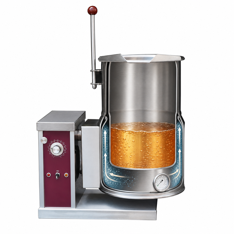 Product image #4 for Crown EC-6TWL 6 Gallon Electric Countertop 2/3 Steam Jacketed Tilting Kettle