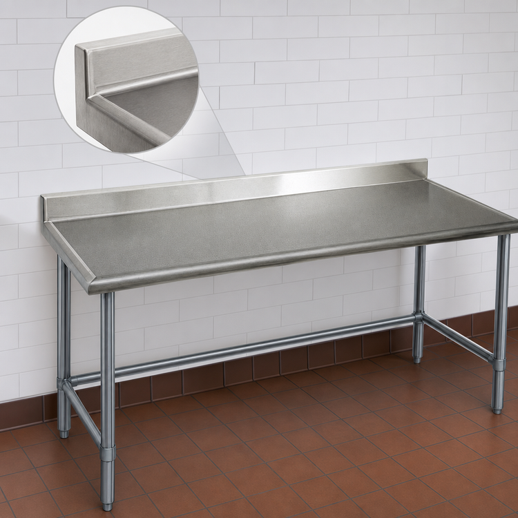 Product image #4 for Spec-Master Marine Series Stainless Steel Work Table with 4-1/2 Inch Backsplash, 108 x 36 Inches